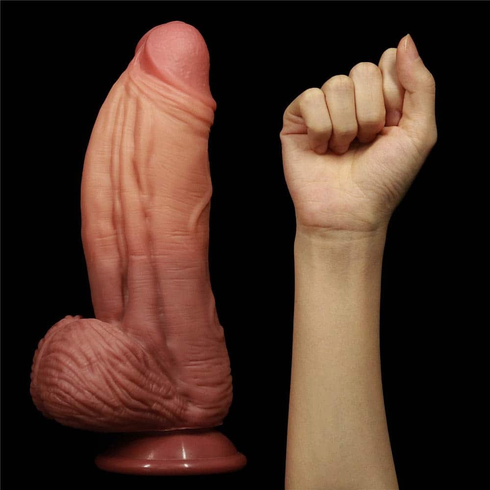 10" Double-layer Silicone Nature Cock Brown_B0O50_3