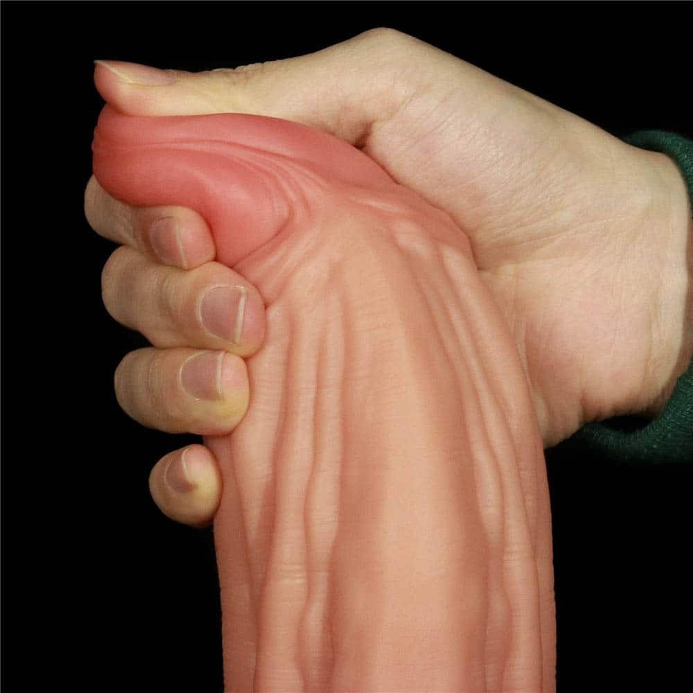 10" Double-layer Silicone Nature Cock Brown_B0O50_3