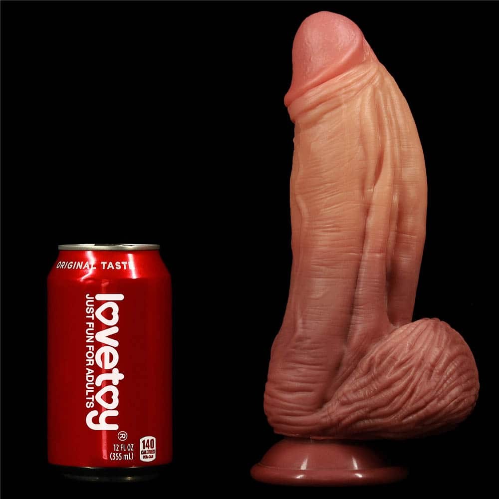 10" Double-layer Silicone Nature Cock Brown_B0O50_3