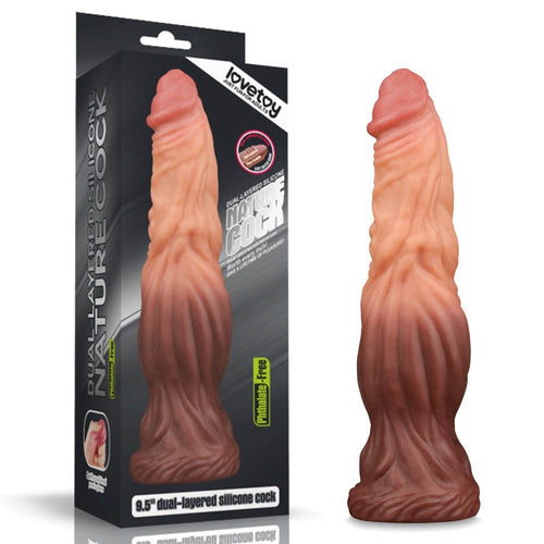 9.5'' Double Layer Liquid Silicone Nature Cock_B0O50_3
